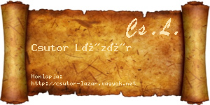 Csutor Lázár névjegykártya